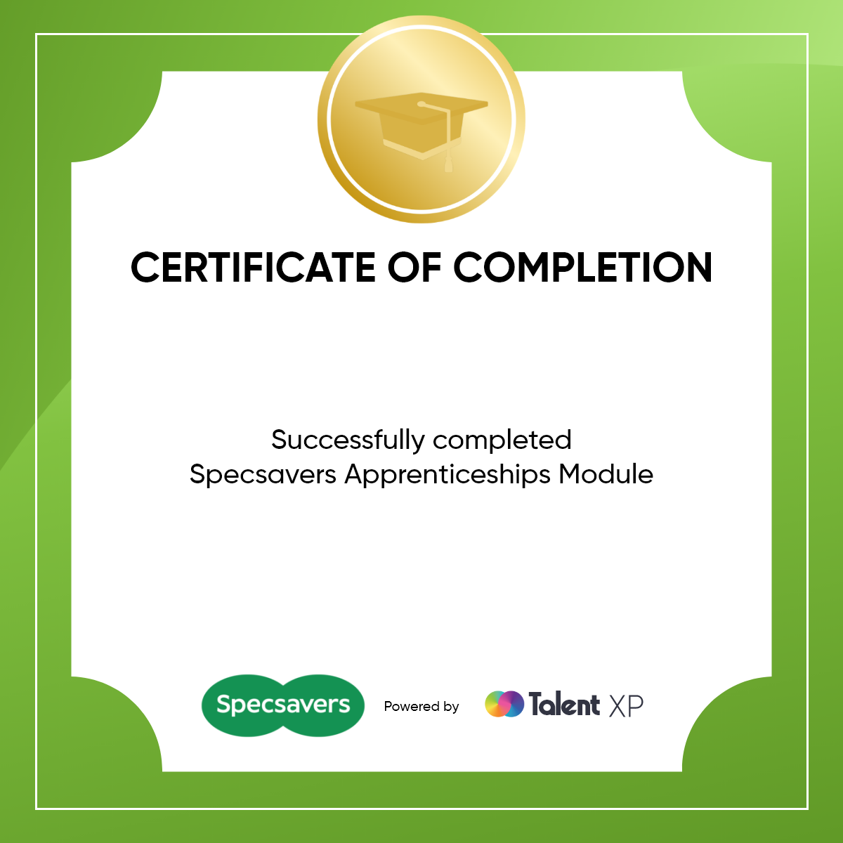 Badge for Apprenticeships (Optics) Certificate